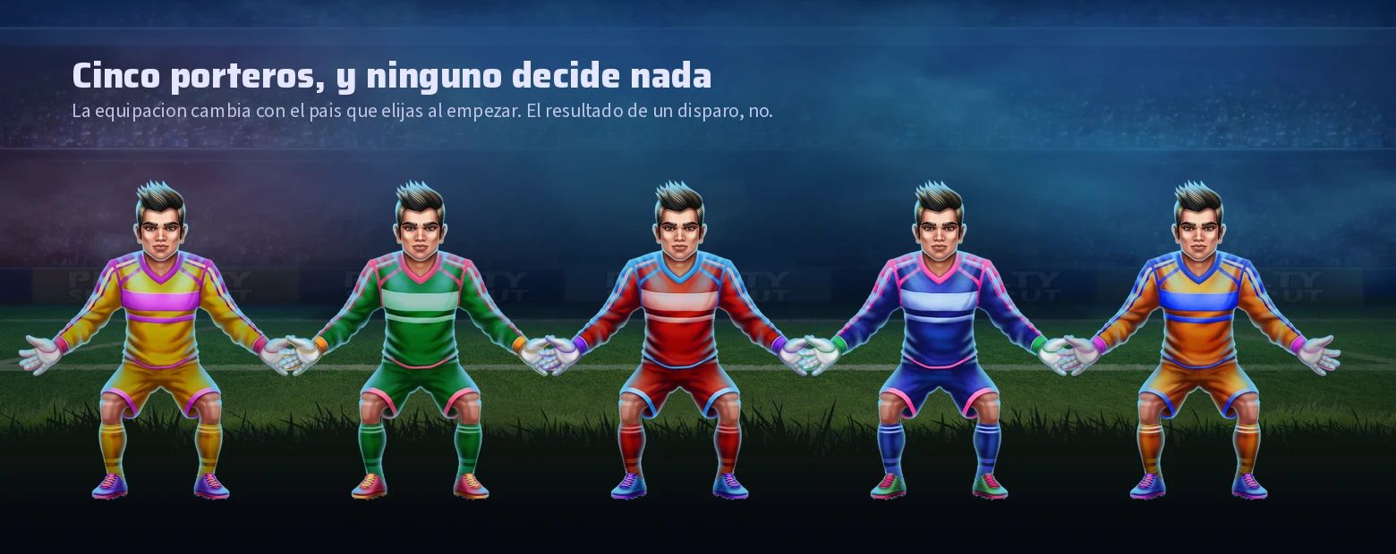 Los cinco porteros con camisetas distintas que aparecen en el juego